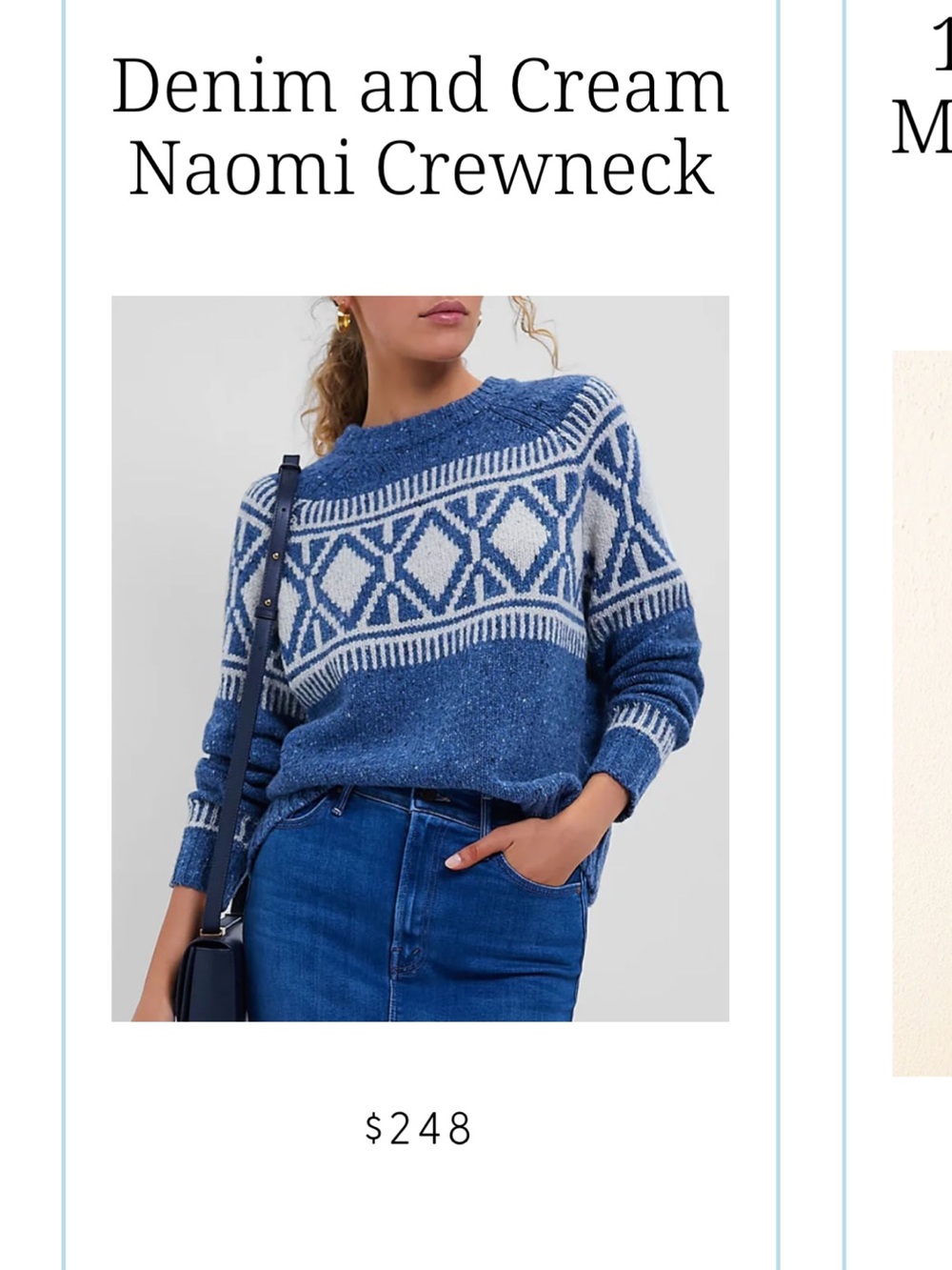 Tuckernuck Fair Isle Sweater - Denim and Cream